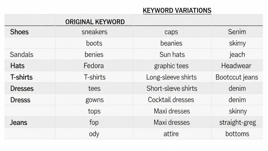 Comparison Table: Keyword Variations