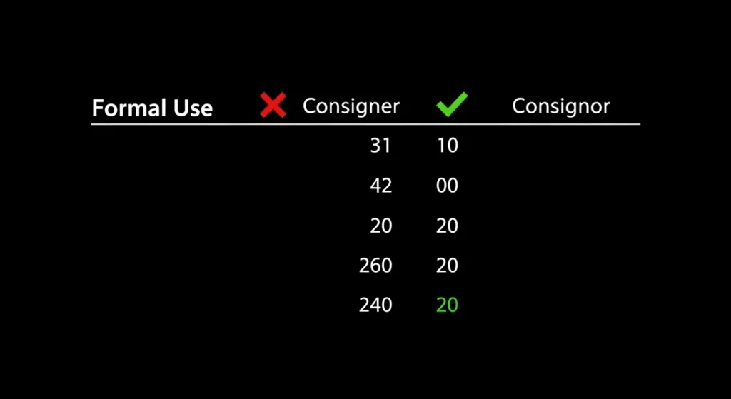 Comparison Table: Consigner vs Consignor