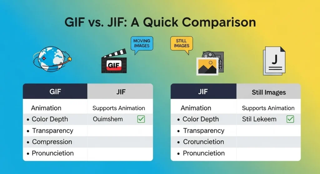 JIF or GIF Comparison Table