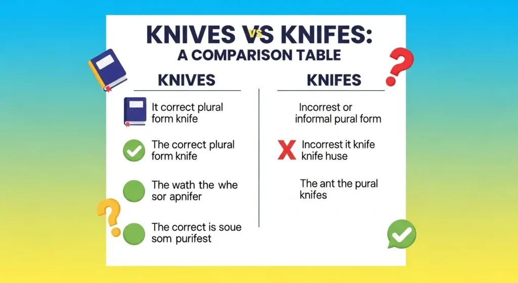 Knives vs Knifes: Comparison Table