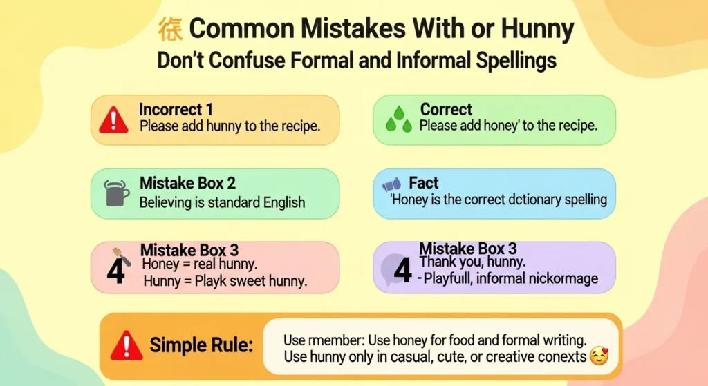Common Mistakes with Honey or Hunny