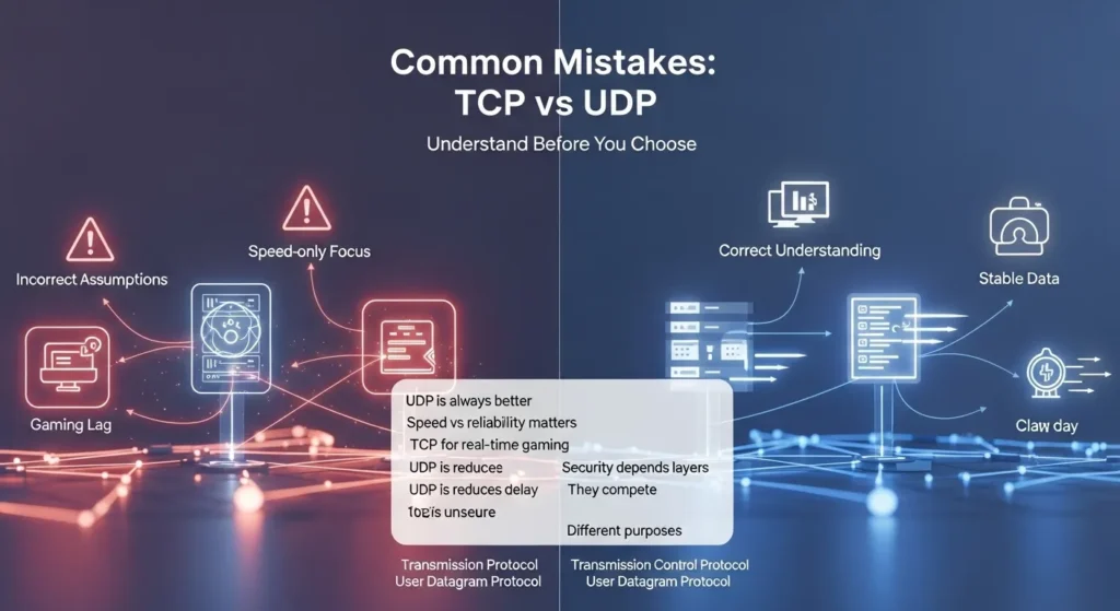 ⚠️ Common Mistakes with TCP or UDP