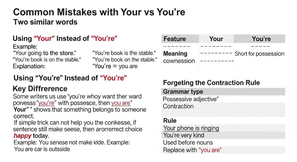 ⚠️ Common Mistakes with Your vs You're