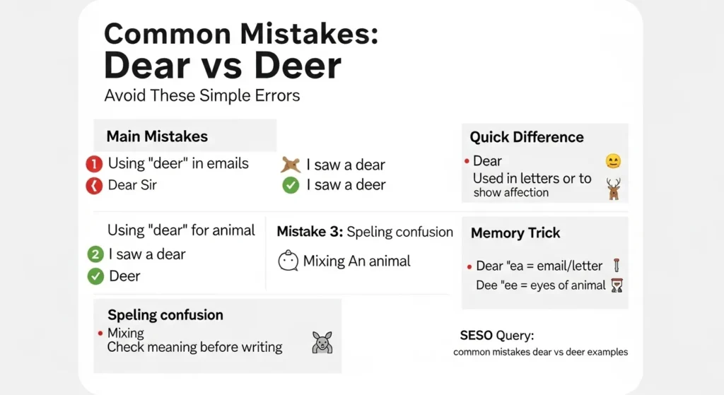❌ Common Mistakes with Dear vs Deer