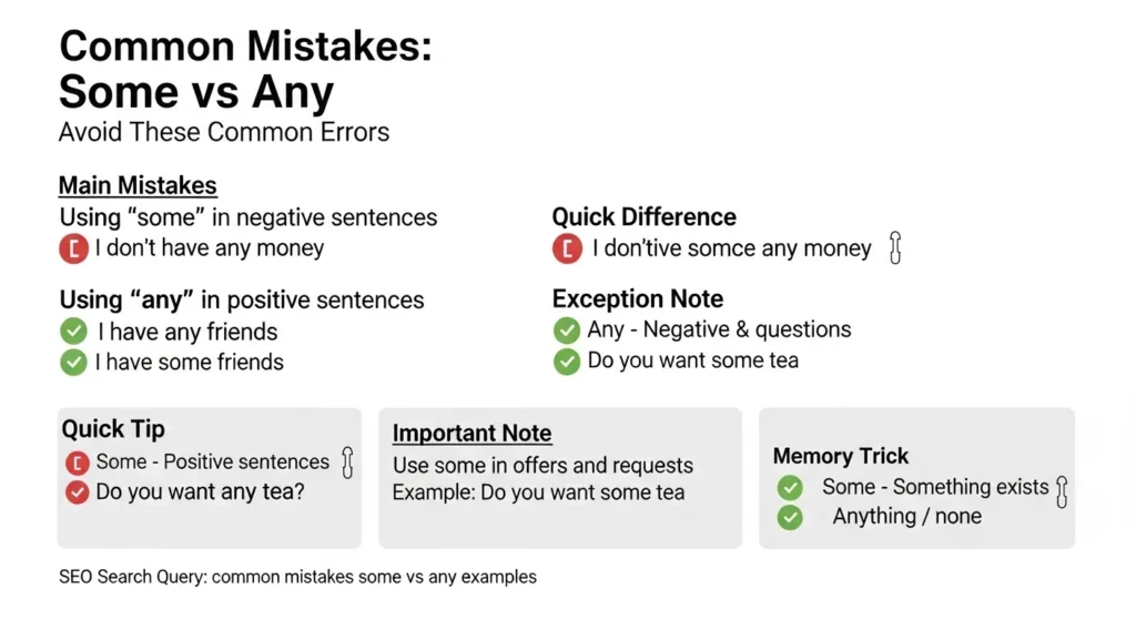 ❌ Common Mistakes with Some vs Any