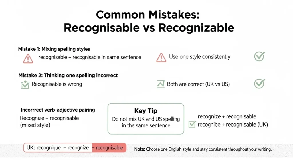 Common Mistakes with Recognisable or Recognizable