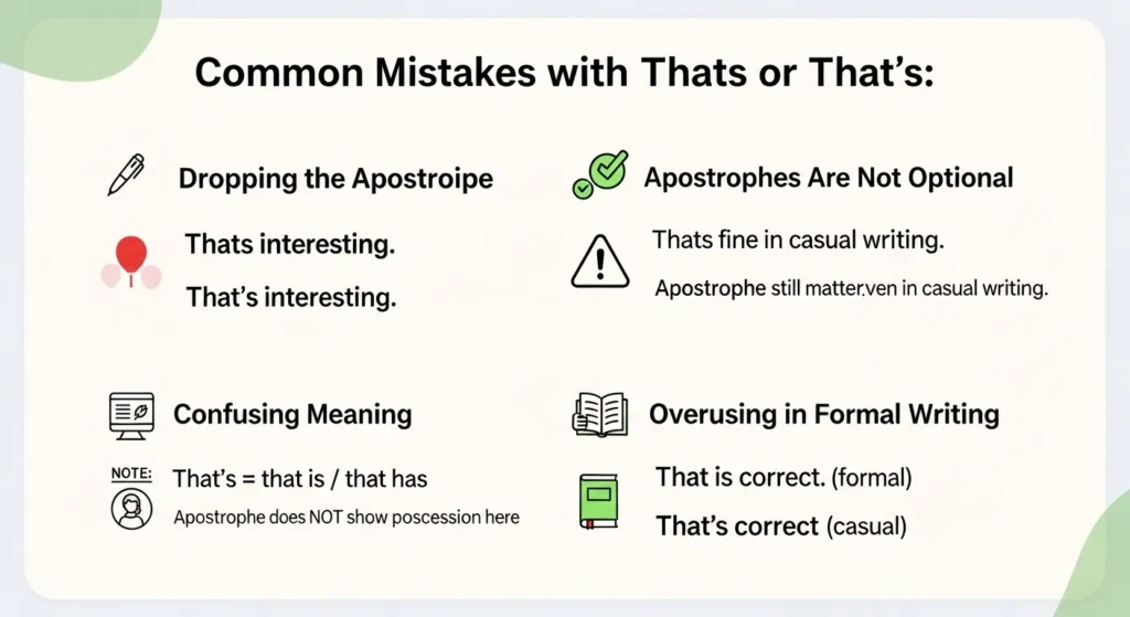 Common Mistakes with Thats or That's
