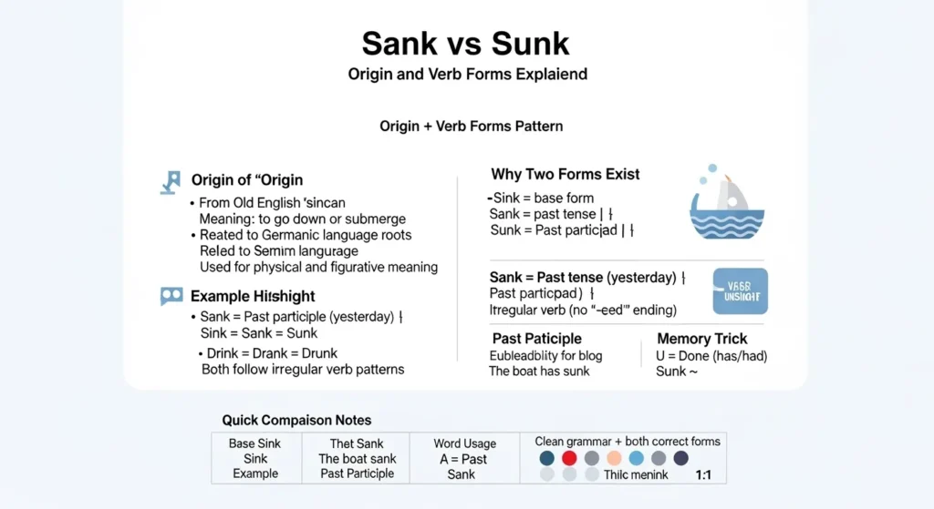 The Origin of Sunk or Sank
