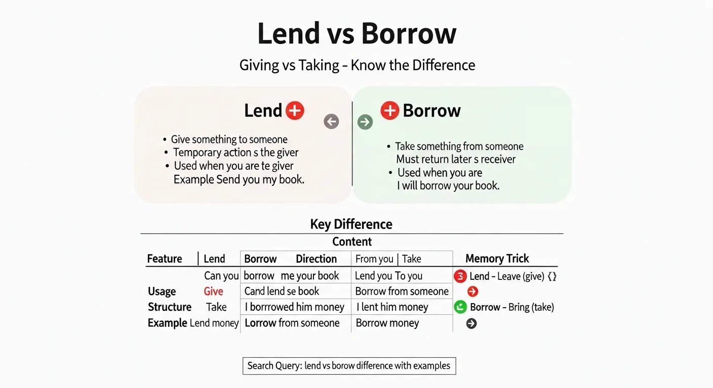 lend vs borrow difference with examples