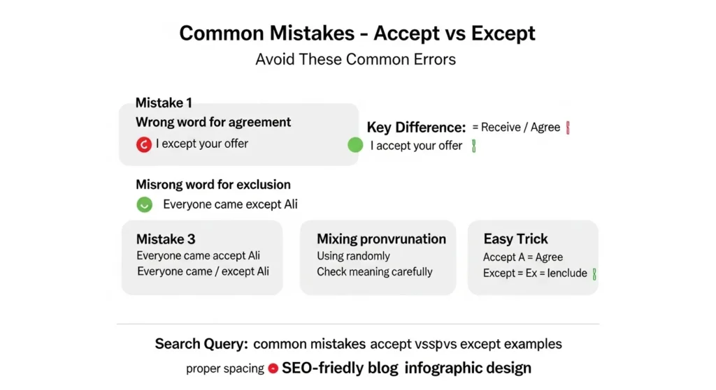 ❌ Common Mistakes with Accept vs Except