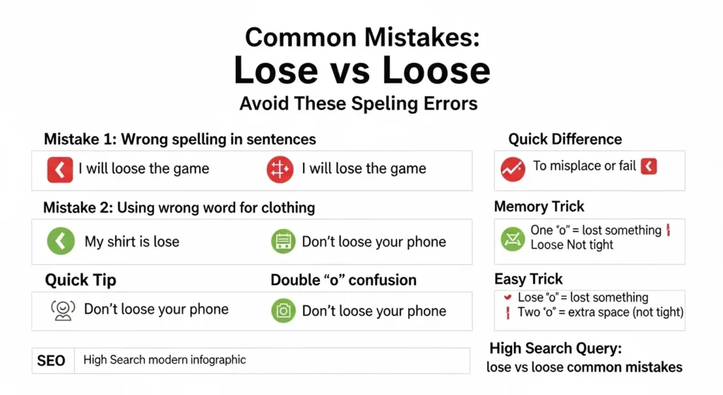 ❌ Common Mistakes with Lose vs Loose