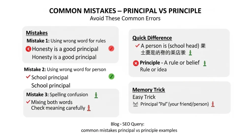 ❌ Common Mistakes with Principal vs Principle