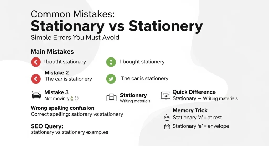 ❌ Common Mistakes with Stationary vs Stationery